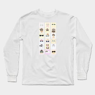 Minimalistic Cat Accessories Design Feline Fashionistas: 18 Cats in Trendy Accessories Long Sleeve T-Shirt